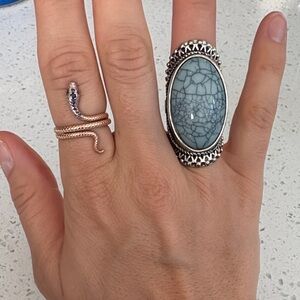 Silver Ring with Blue Stone